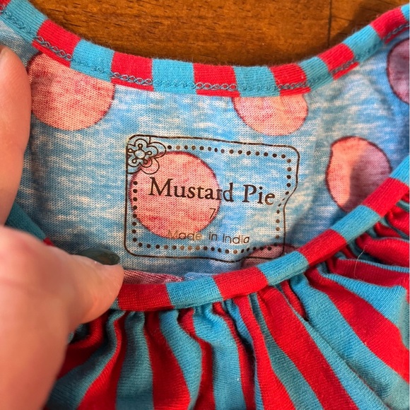 Mustard Pie blue red polka dot ruffle dress size 7 - Picture 3 of 6